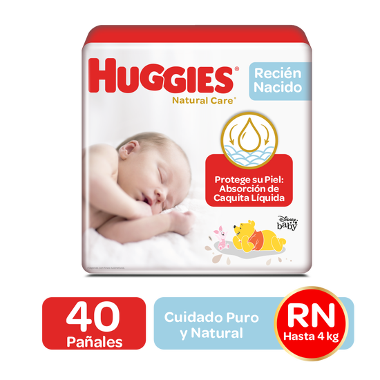Pañales Huggies Natural Care Recien Nacido - 40uds